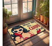 KNZR Floor House Bath Mat Door Funny Elegant Style Show Me The Candy First | Western Kitchen/Sink Mat Bottom Kitchen Sink