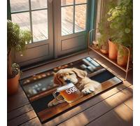 KNZR Floor Living Room Bathroom Mat - Shower Drying Soft Touch & Living Room Washable Warm Feel | Spring Premium Quality Cool Stuff To Buy For Room A Puppy With A Mug Of Beer Labeled(50X80CM)