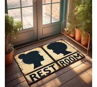 KNZR Front Door Inside Mat Gender-Inclusive Restroom Sign Doormat Doormat Indoor Entrance Fall Decor Outdoor(50X80CM)