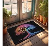 KNZR Front Door Inside Mat Rainbow Tree Of Life: A Symbol Of Unity And Diversity Doormat Doormat Indoor Entrance Fall Decor Outdoor(65X90CM)