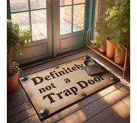 KNZR Funny Outdoor Decor Unlocking The Mystery: Definitely Not A Trap Door Doormat Fall Outdoor Doormat Outdoor Patio Decor(50X80CM)
