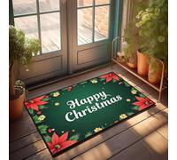 KNZR Funny Welcome Entrance Mat | Quick Drying Bath Fine Fibers & Outdoor Waterproof Soft Surface Happy Christmas! / Gothic Bathroom Decor/Thin Bathroom Rugs Fit Under Door