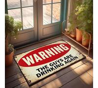 KNZR Indoor Entryway Fun Bath Runners | Warning The Guys Are Drinking Again - Water Absorbent & Art Deco/Front Door Inside - Personalized Door Mats For Front Door, Water Absorbent(65X90CM)