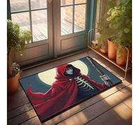 KNZR Inside Door Mats For Front Door Red Cloak And Moonlight: The Mysterious Figure Doormat Entry Mats Outdoor Home Indie Room Decor(65X90CM)