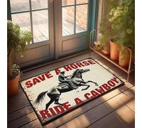 KNZR Kitchen Mat Anti Slip Anti-slip Backing - Preppy Save A Horse, Ride A Cowboy. Durable Quality | Farmhouse/Home Sweet Home Door Mat