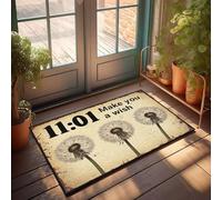 KNZR Kitchen Mat Music Anti-slip Backing & Ocean Warm & Cozy | 11:01 Make You A Wish. - Cloud/Funny Door Mats For Front Door(40X60CM)