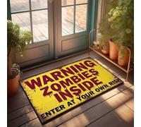 KNZR Man Cave Decorations Zombie Warning: Enter At Your Own Risk Doormat Winter Mat Door Mat Rug(50X80CM)