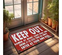 KNZR Outdoor Bar Accessories Decor Keep Out: Gamer'S Warning Doormat Desk Accessories For Men Anti Slip Mat(65X90CM)