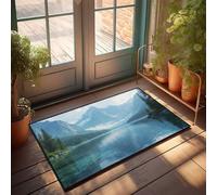 KNZR Outdoor Bar Accessories Decor Serene Lake Amidst Majestic Mountains Doormat Desk Accessories For Men Anti Slip Mat(50X80CM)