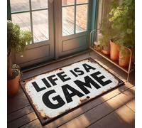 KNZR Outside Mats For Front Door Life Is A Game: Embracing Life'S Challenges Doormat Farmhouse Welcome Mat Door Mats Funny(50X80CM)