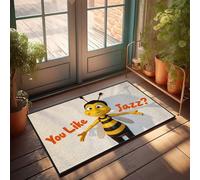 KNZR Plain Doormat For Crafts Bee'S Jazz Question Doormat Funny Door Mats Outdoor Pads & Mat(65X90CM)