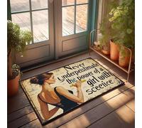 KNZR Rubber Non Slip Bathroom Mat | Modern Refined Craftsmanship Never Underestimate The Power Of A Girl With Science. - Shower Bath/Cool Dorm Room Stuff For Guys(65X90CM)