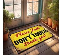 KNZR Runner Abstract Area Please Look But Don't Touch. Thank You! - Waterproof Reversible Outdoor | Men Decor/Thick Bath - Large Door Mat Indoor Entrance, Cooking & Balcony Decor(65X90CM)
