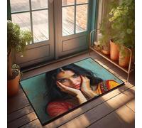 KNZR Small Area Kitchen Mat Grunge Room Decor Aesthetic Fluffy Texture Golden Patterns Adorn Vibrant Fabric. | Retro Kitchen Decor/Fall Welcome Mats For Front Door(65X90CM)