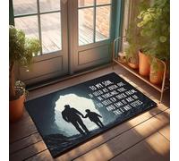 KNZR Spring Welcome Mats Outdoor Exploring The Unknown Together: A Father And Son'S Journey Doormat Front Entrance Decor Entrance Door Mat(50X80CM)