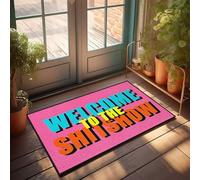 KNZR Spring Welcome Mats Outdoor Welcome To The Shitshow: A Bold Statement Doormat Bar Man Cave Decor Front Door Mat Funny(65X90CM)
