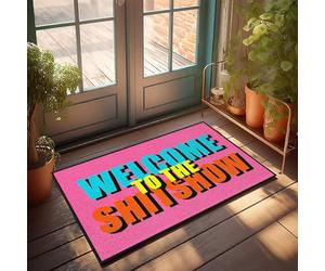 KNZR Spring Welcome Mats Outdoor Welcome To The Shitshow: A Bold Statement Doormat Bar Man Cave Decor Front Door Mat Funny(65X90CM)