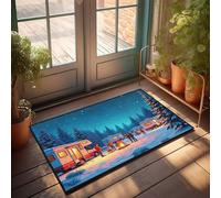 KNZR Summer Front Door Mat Winter Camping Under The Stars Doormat Fall Kitchen Mat Emo Room Decor(50X80CM)