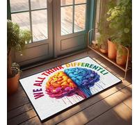 KNZR Summer Welcome Mat Colorful Brain: Diverse Thinking Doormat Teens Stuff Fall Doormat Outdoor(65X90CM)
