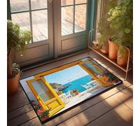 KNZR Summer Welcome Mat Seaside View From The Terrace Doormat Welcome Mats Outdoor Fall Bedroom Stuff(40X60CM)