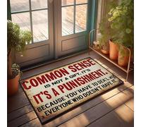 KNZR Things For Teens Outfoor Runner Common Sense Is Not A Gift, It's A Punishment. Because You Have To Deal - Funny For Front Door | Vintage Bath/Door Mats For Home Entrance Indoor(50X80CM)