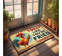 KNZR Today Like You're Fried Tomorrow. With Runner Non Slip Floor Cool | Hallways Non Slip Carpet For Non-slip Outdoor Patio Memory Foam Kitchen Floor Mat Outside Decor For Porch Horror, Microfiber