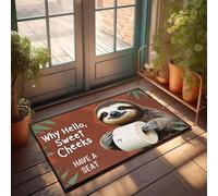 KNZR Washable Door Carpet Boho Bath Welcome To Sweet Cheeks! Have A Seat - Western Bathroom | Full Bathroom All Accessories Included/Waterproof Bath - Cutecore & Fall Floor Outdoor(65X90CM)