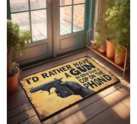 KNZR Welcome Mat Classroom Prefer Gun In Mind Over Cop On Phone Doormat Kitchen Rug Set Fall Outdoor Doormat(65X90CM)