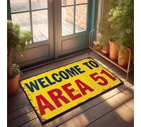 KNZR Welcome Mat Classroom Welcome To The Mysterious Area 51 Doormat Kitchen Rug Set Fall Outdoor Doormat(40X60CM)