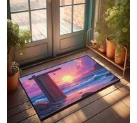 KNZR Welcome Mat Fall Door To The Sunset: A Magical Ocean Scene Doormat Desk Floor Mat Bedroom Decor For Men(40X60CM)