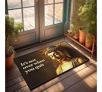 KNZR Welcome Mat Straw | It's Not Over When You Quit - Solid Color/Low Profile Bathroom - Bathroom Stone Mat Quick Dry, Large & Vintage(50X80CM)