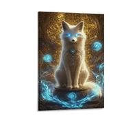 KNZVCXUEH A Fox Spirit Canvas Wall Art Pictures on Canvas Poster Modern Gallery for Bedroom Office jungle animals Prints Easy to Hang 16x24inch(40x60cm)