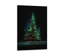 KNZVCXUEH Christmas Tree Canvas Wall Art Paintings Reproduction Modern Artwork for Home Decor Christmas Eve Artwork on Canvas Easy to Hang 12x18inch(30x45cm)