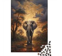 KNZVCXUEH Elephant Jigsaw Puzzle 1000pcs (75x50cm), Classic Style, 1000 Pieces, 1 Set, 1 Gram, Ages 12 - 99