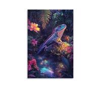 KNZVCXUEH Lizard Canvas Wall Art Pictures on Canvas Poster Modern Gallery for Bedroom Office Colorful Animals Prints Rectangle 20x30inch(50x75cm)