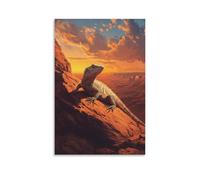 KNZVCXUEH Lizard Canvas Wall Art Pictures on Canvas Poster Modern Gallery for Bedroom Office Desert Animals Prints Easy to Hang 20x30inch(50x75cm)