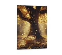 KNZVCXUEH Money Tree Canvas Wall Art Pictures on Canvas Poster Modern Artwork for Nordic Home Decor Wealth Faith Easy to Hang 08x12inch(20x30cm)