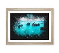 Ko Hong In Thailand Paint Splash Modern Art Framed Print | A2 Oak Framed Wall Art | Ready to Hang | Modern Nature Picture | Living Room Bedroom Lounge Office