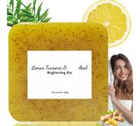 Ko/jic Acid Turmeric Soap Bar,Turmeric Soap Bar for Body & Face,Nat/ural Tur/meric Soap,Dark Spot Remover for Even Skin Tone,Nat/ural Handmade Koji/c Acid So/ap for Face,Koj/ic A/cid Lemon S/oap Ba/r
