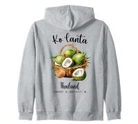 Ko Lanta Coconut Thailand Tropical Island GPS Vacation Zip Hoodie