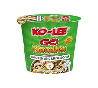 KO-LEE Go Cup Chicken & Mushroom Flavour Instant Noodles - Creamy Chicken-Mushroom Cup Ramen | 65g (Pack of 6)