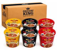 Ko-Lee GO Noodles Cup Variety Bundle 6 Pots | Korean Kimchi, Korean Spicy Chicken & Korean 2X Spicy Flavours | 2 Pots of Each Flavour | Instant Cup Noodles | Ready in Minutes | Grocery King
