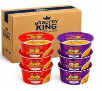 Ko-Lee GO Noodles Hot 'N' Spicy & Curry Flavour Instant Noodle Pots Multipack | 3 x Hot 'N' Spicy + 3 x Curry Noodle Cups |Ready in Minutes |Lunch, Snacks & Quick Meals | Grocery King (Pack of 6 Pots)