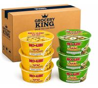 Ko-Lee GO Noodles Variety Bundle | Roast Chicken & Chicken Mushroom Instant Noodle Pots | 3 x Roast Chicken + 3 x Chicken Mushroom | 6 Pots Total | Quick Cup Noodles | Grocery King