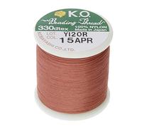 KO Nylon Beading Thread, Apricot Color, Japanese Pre-Waxed 100% Nylon, 330TEX, Tangle Resistant Knotting Cords, 50m /55 yds Spool, Use for Seed Bead Projects, Loom Work & Bead Weaving