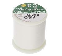 KO Nylon Beading Thread, Ivory Color, Japanese Pre-Waxed 100% Nylon, 330TEX, Tangle Resistant Knotting Cords, 50m /55 yds Spool, Use for Seed Bead Projects, Loom Work & Bead Weaving