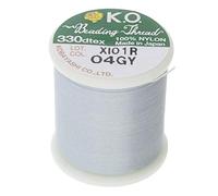 KO Nylon Beading Thread, Light Grey Color, Japanese Pre-Waxed 100% Nylon, 330TEX, Tangle Resistant Knotting Cords, 50m /55 yds Spool, Use for Seed Bead Projects, Loom Work & Bead Weaving