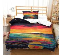 KOABERUVN 3D Printed Quilt Cover Blue Planet 2 Pieces Bedroom Bed Bedding Set Soft Easy Care with Zipper Closure，Pillowcases for Kids Girls Boys Adults Bedroom Single Single（135x200cm）