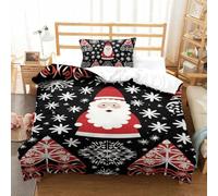 KOABERUVN Christmas 3D Printed Duvet Cover Set 2 Pieces Bedding Set Soft Microfiber with Zipper Closure，Pillowcases for Kids Girls Boys Adults Bedroom Single（135x200cm）