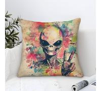 KOABERUVN Graffiti Aliens Kissenbezüge Für Sofa Und Bett, Kissenbezug Im 1er-Set, Perfekt Für Home Decor Und Travel Essential, Maschinenwaschbar 40x40cm